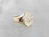 Antique Yellow Gold Signet Ring with Original Engraving
