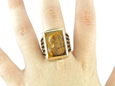 Vintage Men's Intaglio Tiger's Eye Statement Ring
