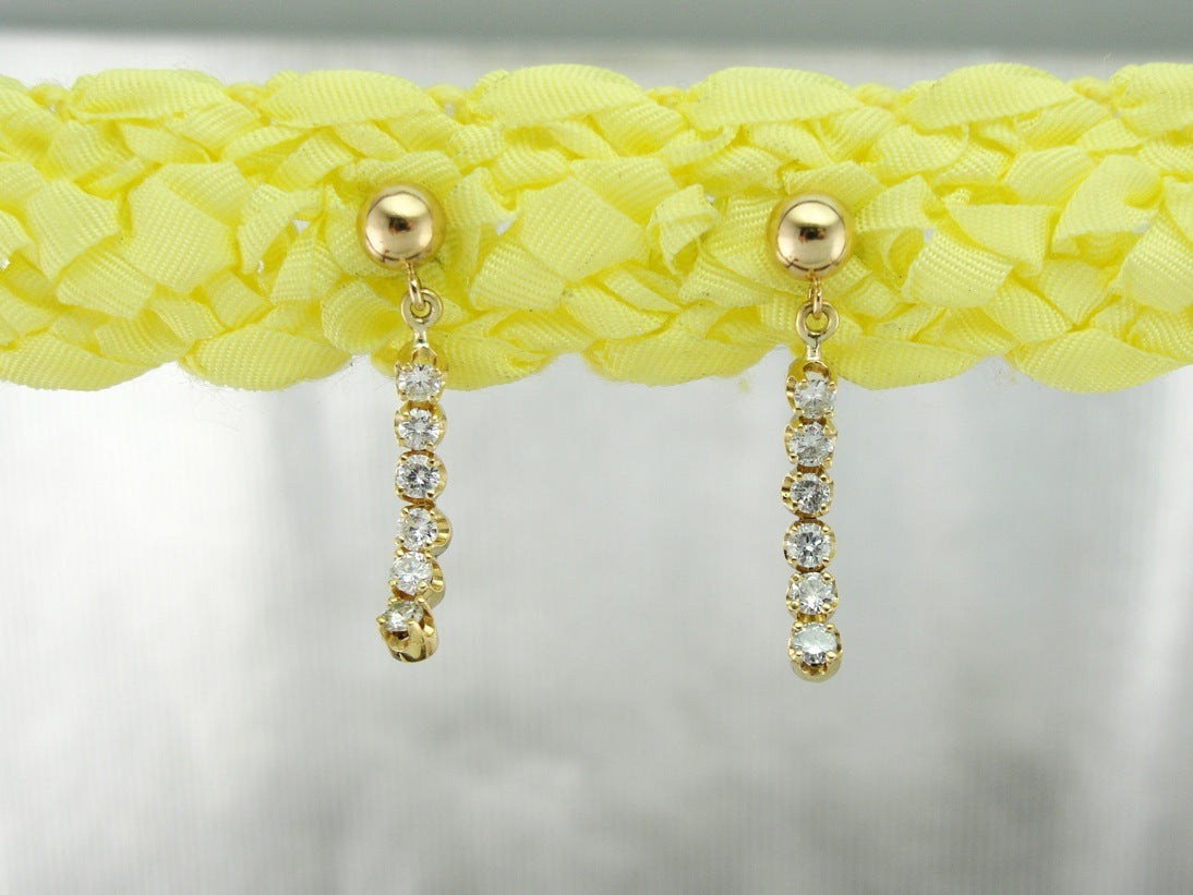 Sophisticated Diamond Curved Drop Earrings