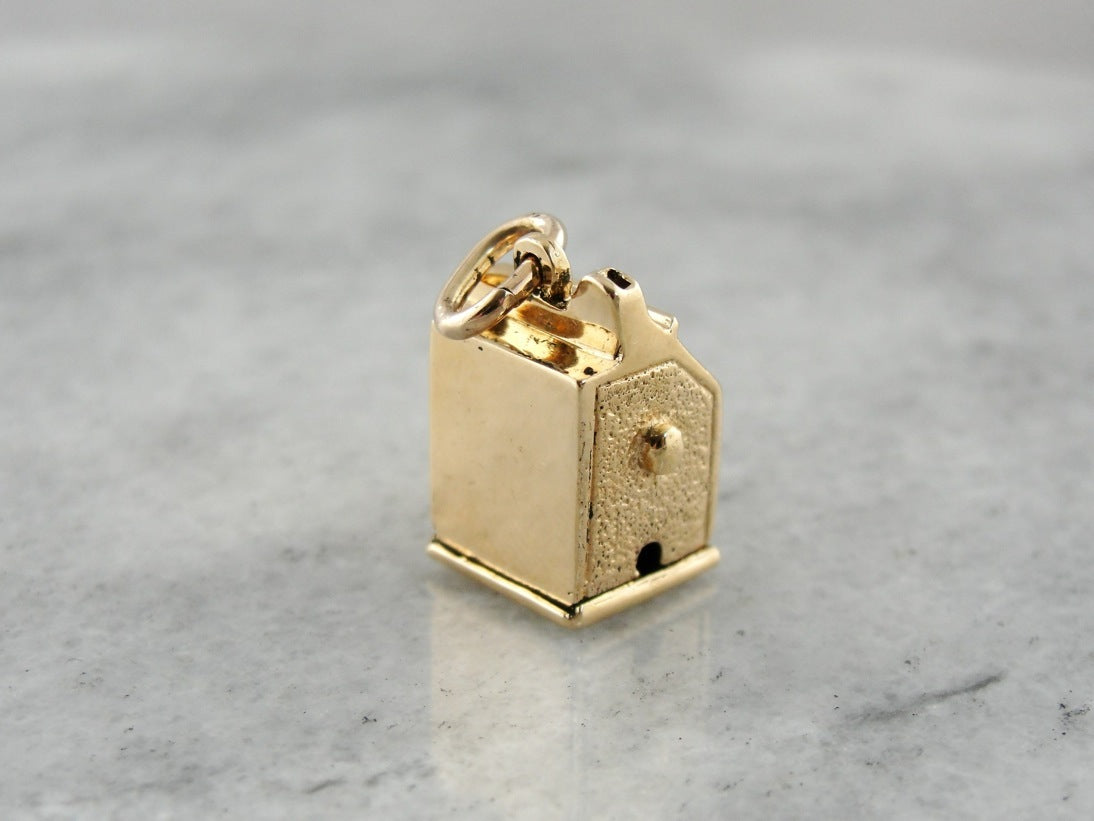 Jackpot! Vintage Working Slot Machine Enamel Rose Gold Charm