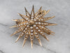 Victorian Seed Pearl Starburst Brooch Pendant
