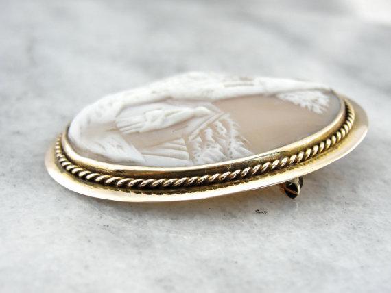 Cameo de paisaje de la época victoriana