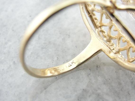 Marquise Morganite Filigree Cocktail Ring