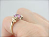 Retro Pink Sapphire Ring, 14K Yellow and White Gold Bow Shape