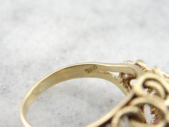 Modernist Woven Knot Pink Sapphire Ring