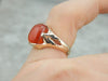 Carnelian Cocktail Ring in Vintage Gold Setting