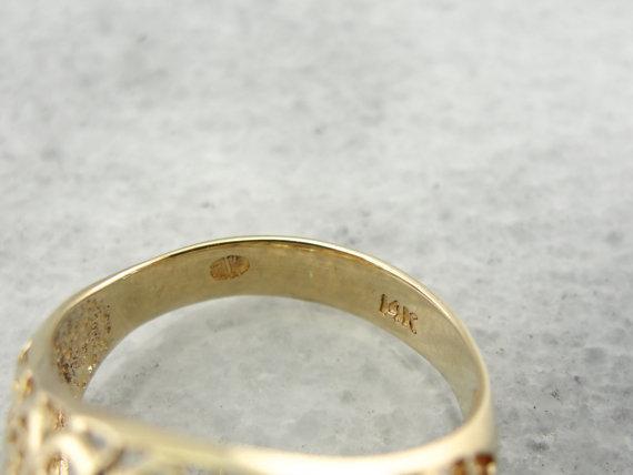 Filigree Dome Ring with Updated Diamond Accents