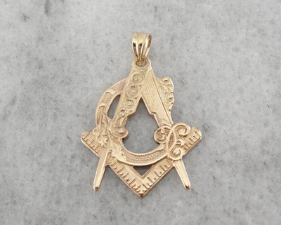Victorian Masonic Rose Gold Pendant
