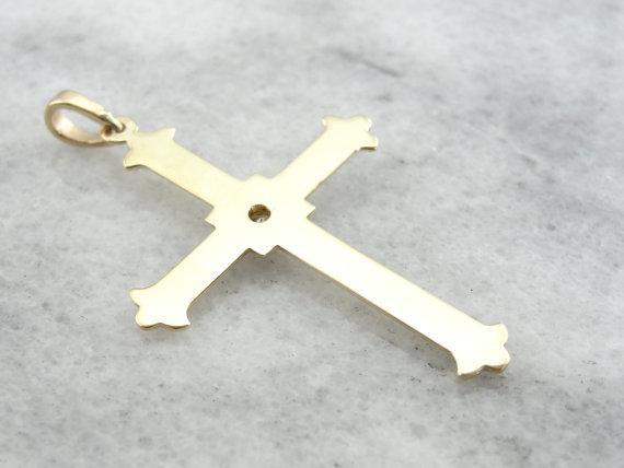 Cross Pendant with Diamond Center