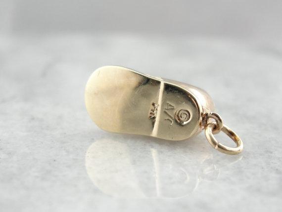 Vintage Baby Shoe Gold Keepsake Charm