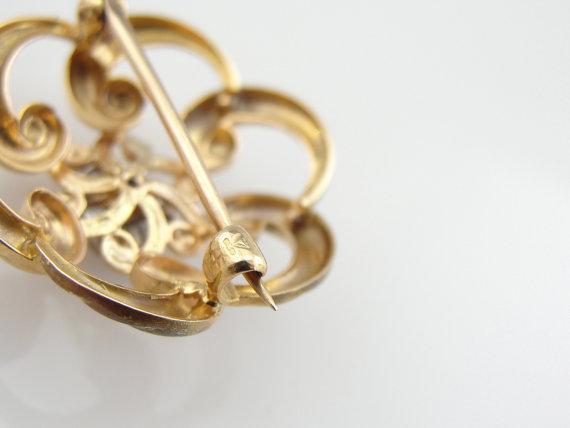 Diamond Love Knot Gold Brooch