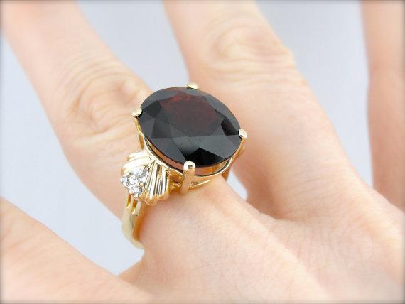 Cocktail Ring with Outstanding Twelve Carat Garnet