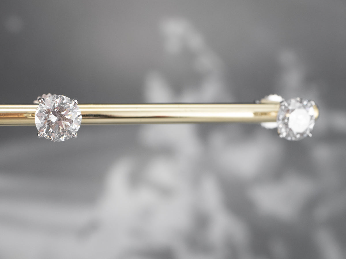 Large High Carat Diamond Stud Earrings