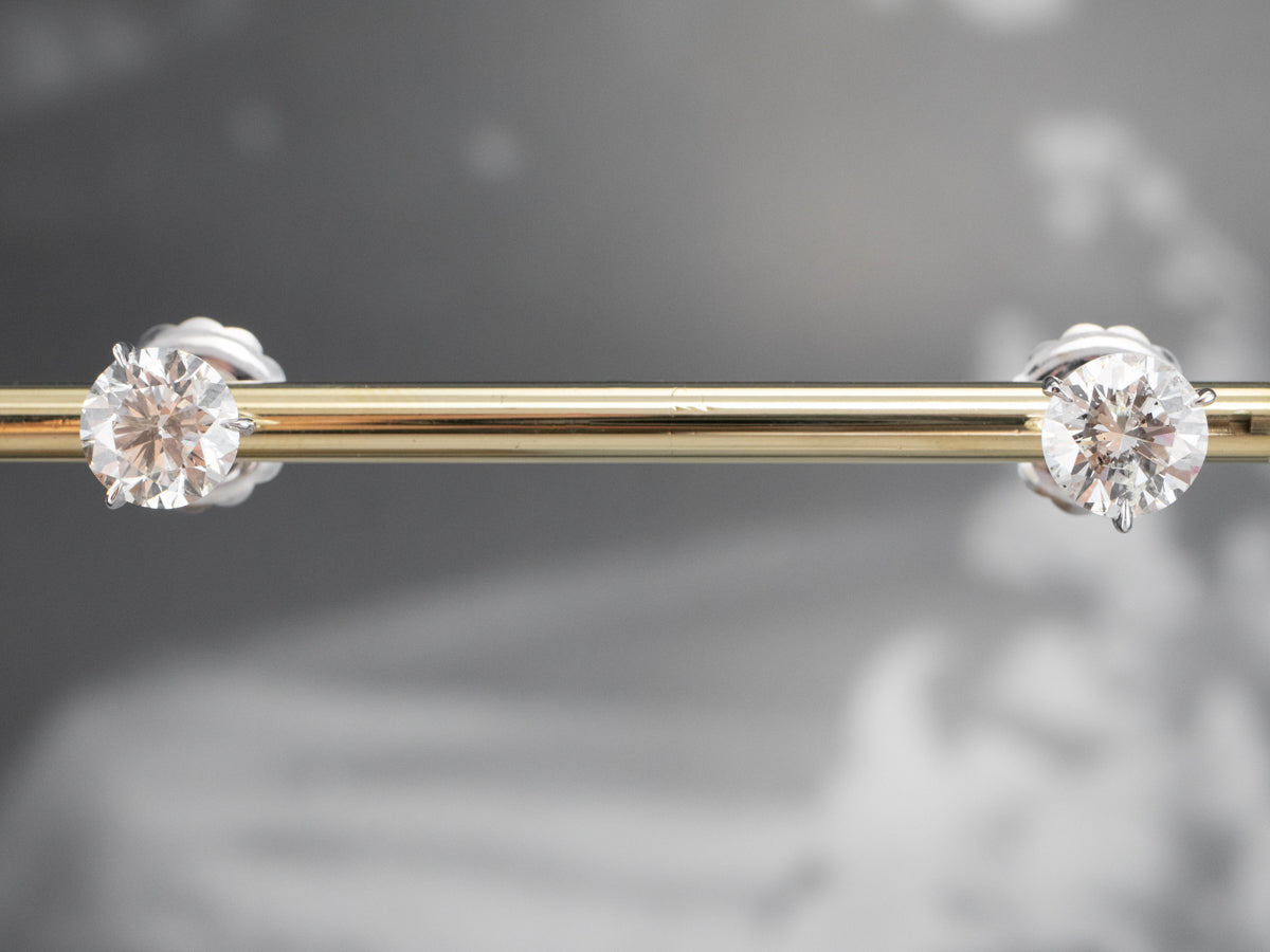 High Carat Diamond Stud Earrings