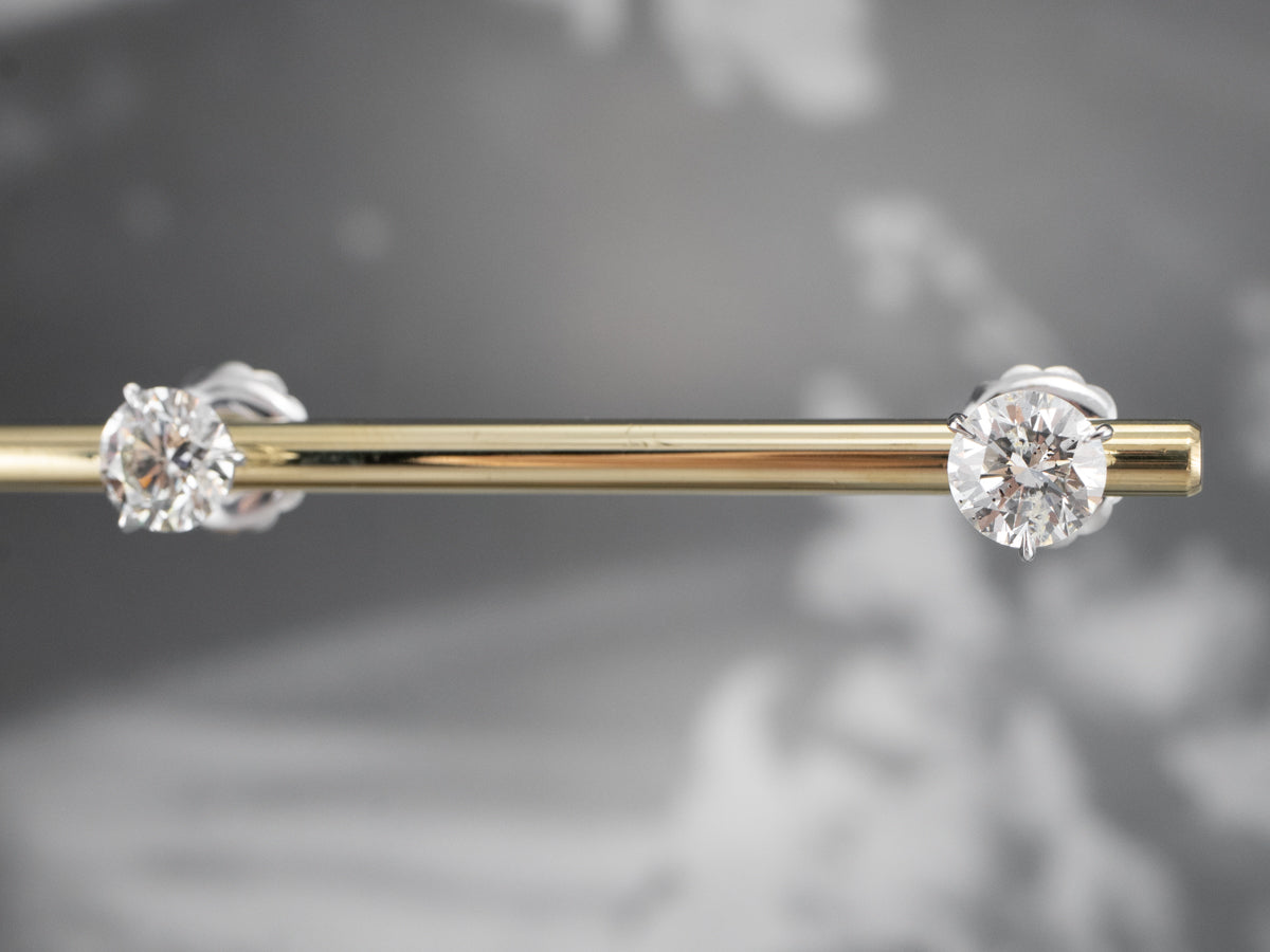 High Carat Diamond Stud Earrings