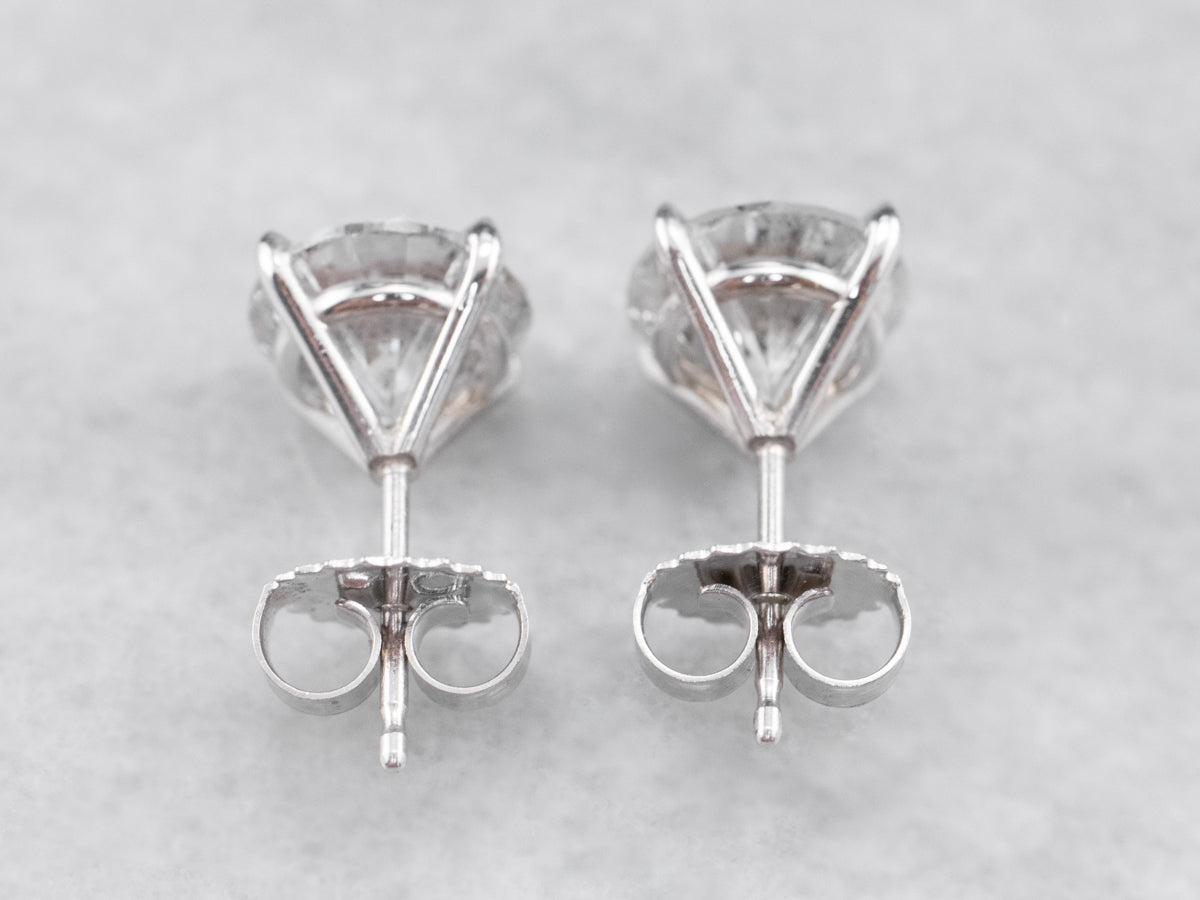 Large High Carat Diamond Stud Earrings