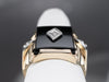 Retro Black Onyx Diamond Gold Statement Ring