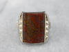 Antique Carnelian Moss Agate Ring