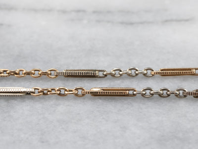 Vintage Two Tone Gold Watch Chain