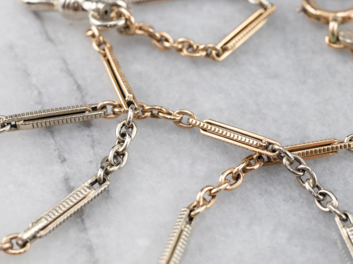 Vintage Two Tone Gold Watch Chain