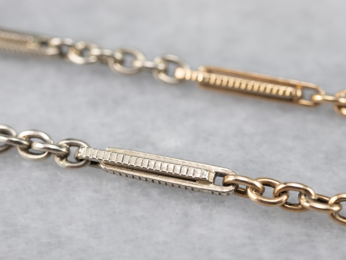 Vintage Two Tone Gold Watch Chain