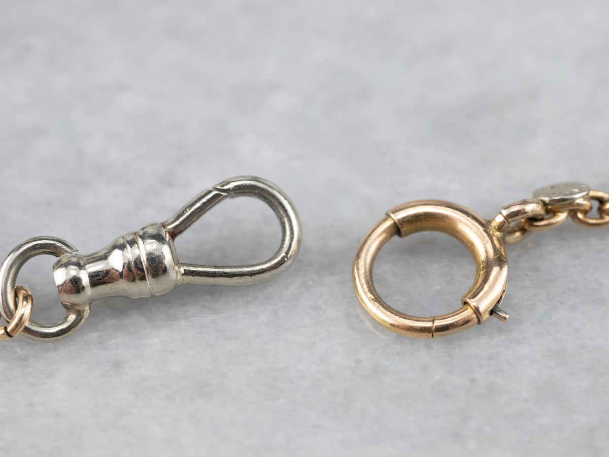 Vintage Two Tone Gold Watch Chain
