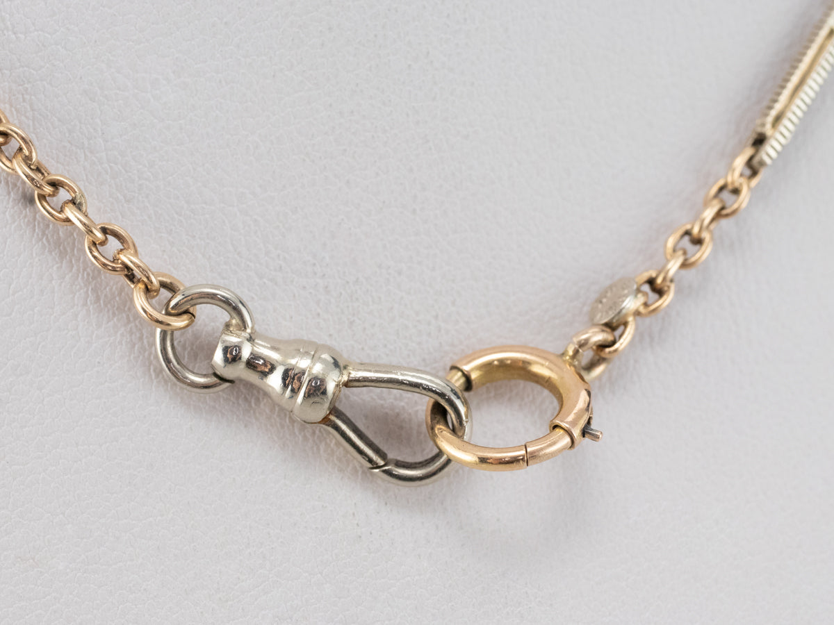 Vintage Two Tone Gold Watch Chain