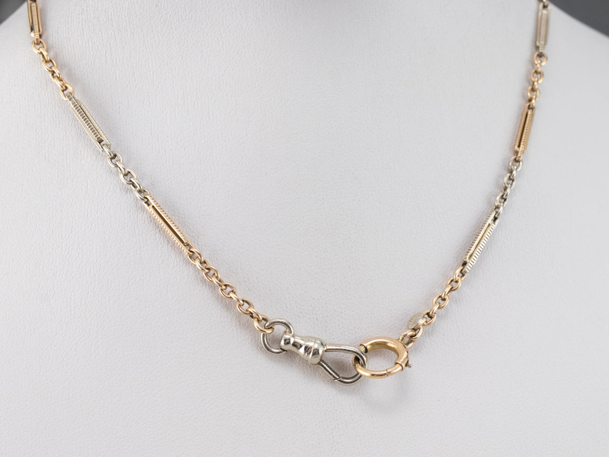 Vintage Two Tone Gold Watch Chain
