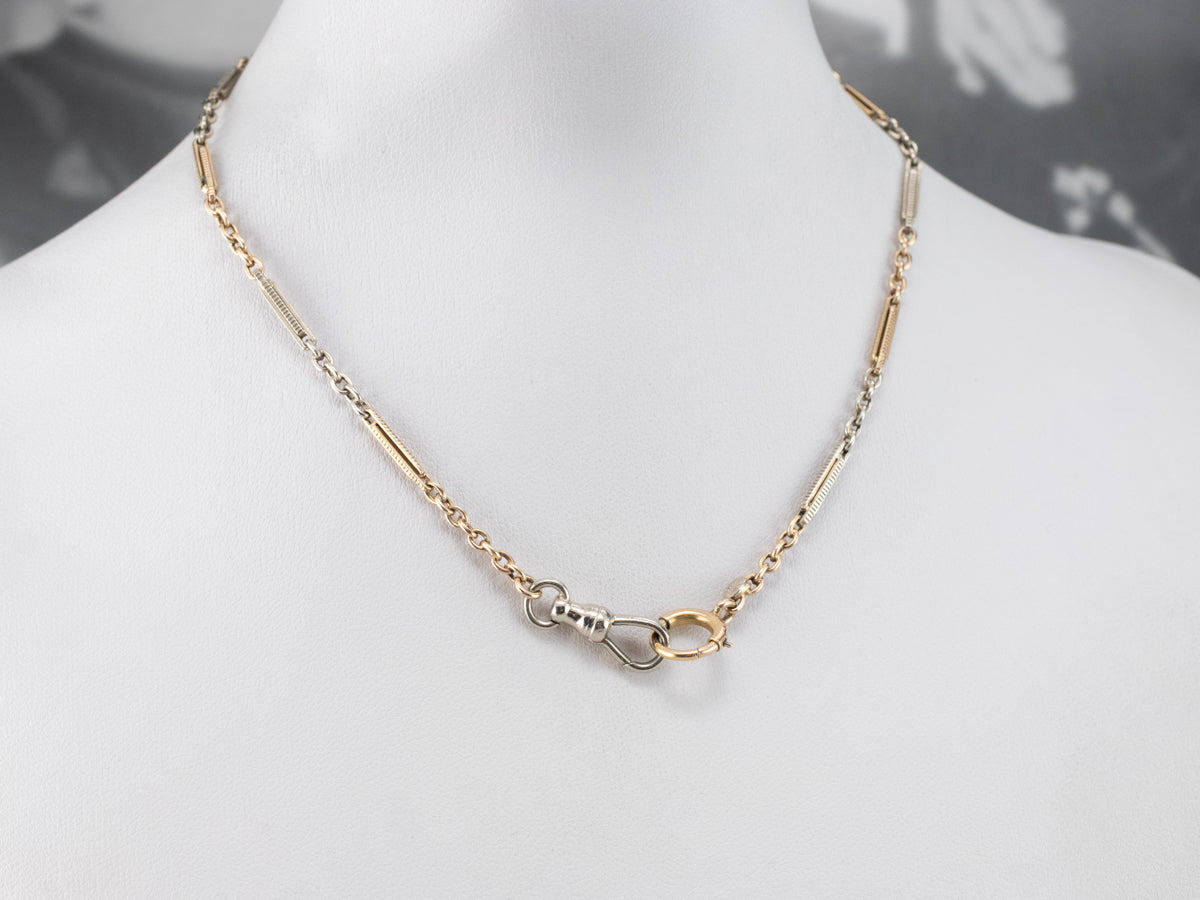 Vintage Two Tone Gold Watch Chain