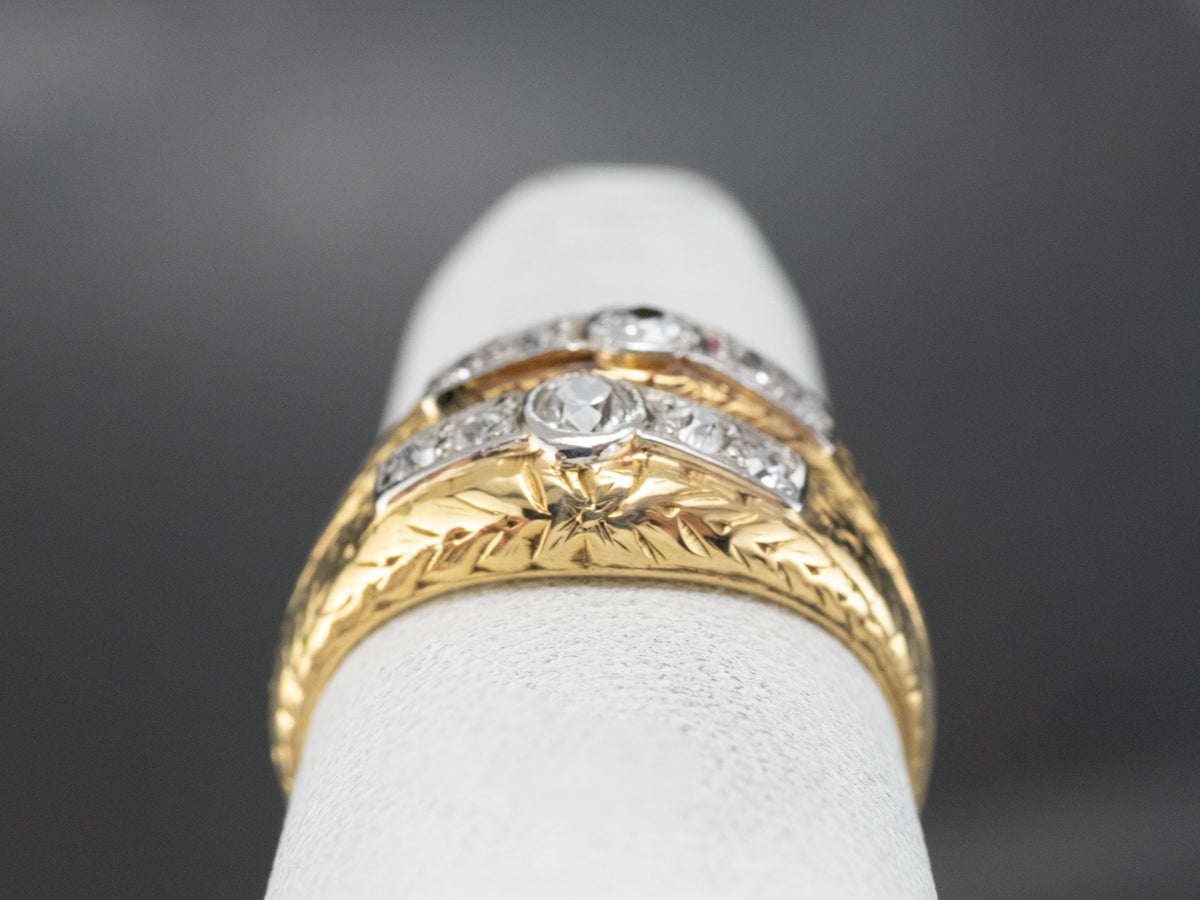 Antique Old Mine Cut Diamond Ring