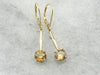 Golden Zircon and Polished Gold Earrings