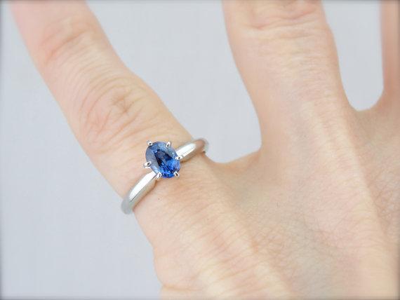 Classic Sapphire and Platinum Engagement Ring