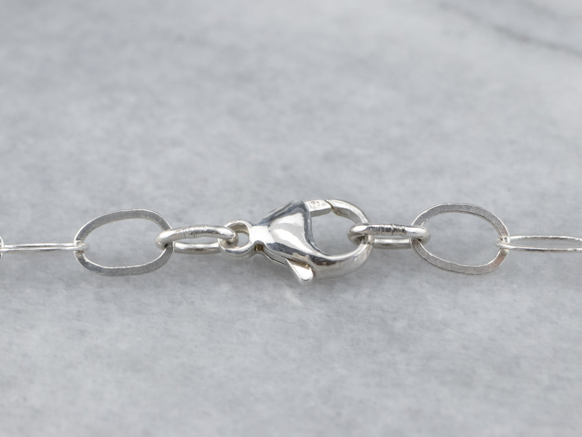 Long Sterling Silver Oval Link Chain