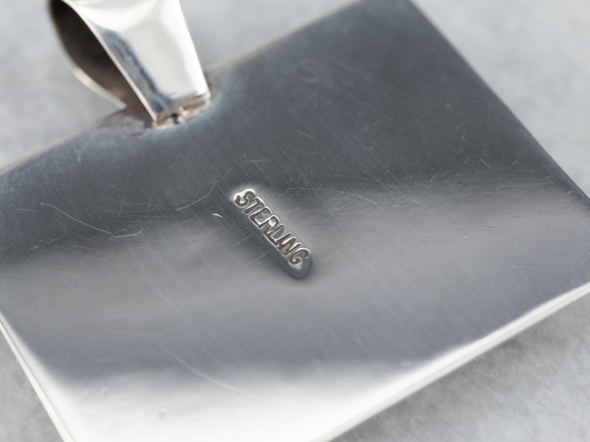 Sterling Silver Unisex Dendritic Agate Pendant