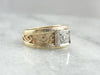 Scrolls and Spiral Gold with Platinum Diamond Engagement Ring