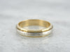 Faceted and Engraved Wedding Band in 14K Yellow and White Gold