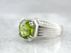 Substantial Deco Peridot Ring for Man or Woman