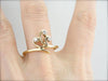 Sweeping Gold and Diamond Abstract Design Ring