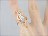 Swirling Double Winged Ladies Cocktail Ring
