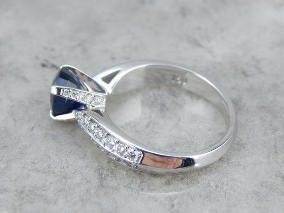 Fine Sapphire Engagement Ring with Diamond Accents