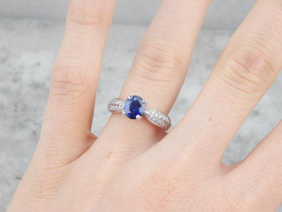 Fine Sapphire Engagement Ring with Diamond Accents