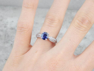 Fine Sapphire Engagement Ring with Diamond Accents