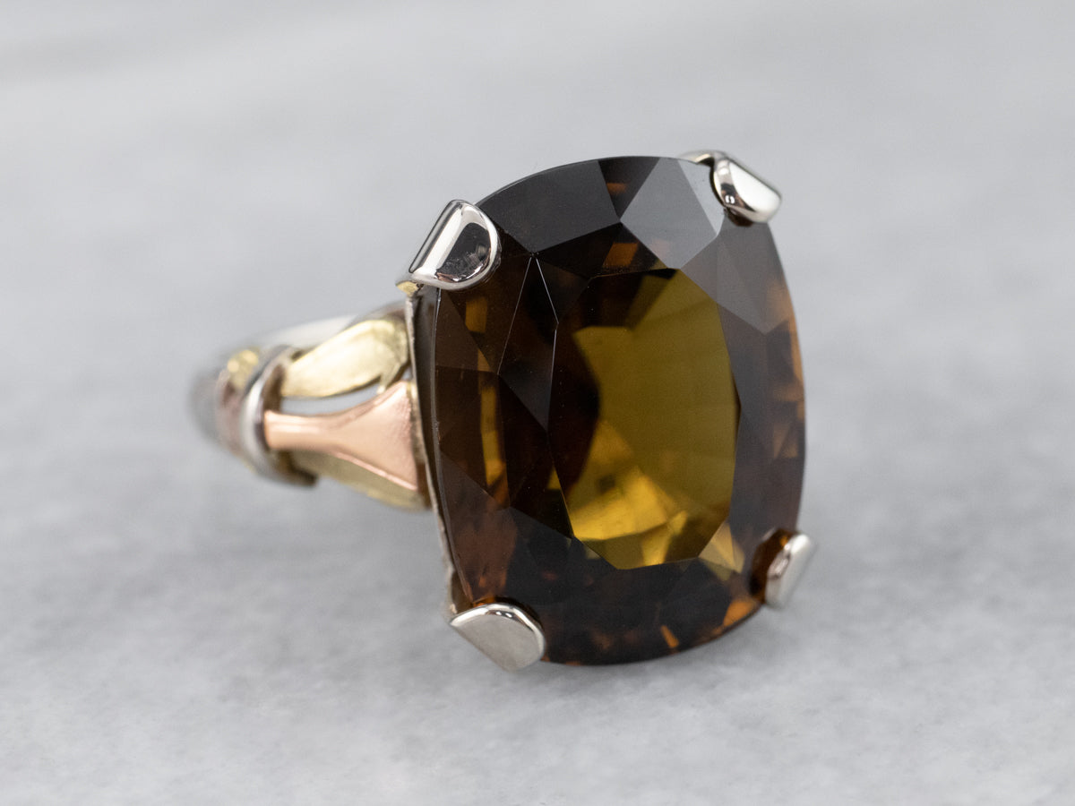 Gorgeous Brown Zircon Retro Era Ring