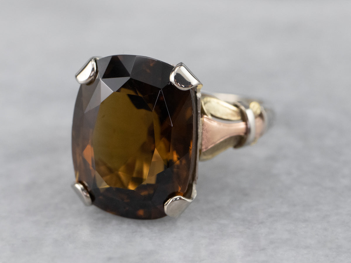 Gorgeous Brown Zircon Retro Era Ring