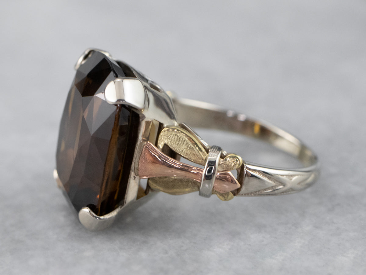 Gorgeous Brown Zircon Retro Era Ring