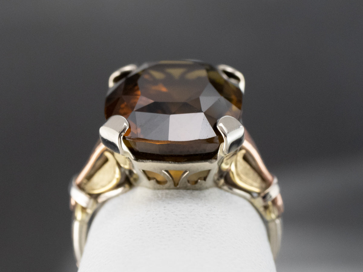 Gorgeous Brown Zircon Retro Era Ring