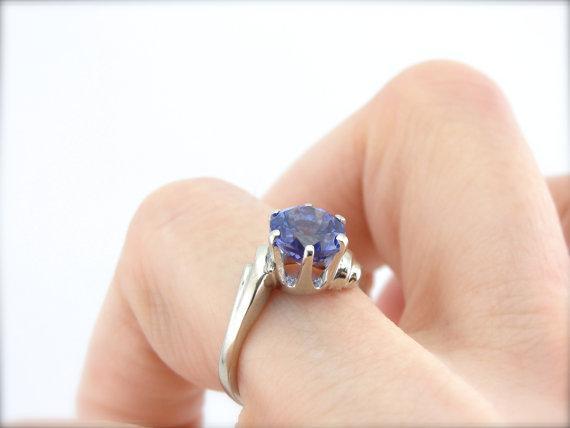 Tanzanite Ring in White Gold for Engagement or Every Day