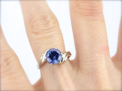 Tanzanite Ring in White Gold for Engagement or Every Day
