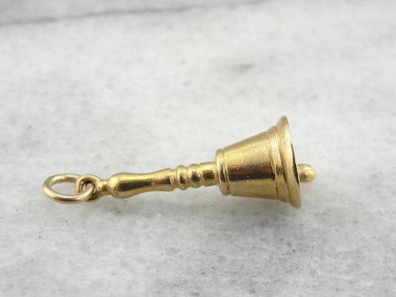Vintage Solid Gold Bell Ringers Charm
