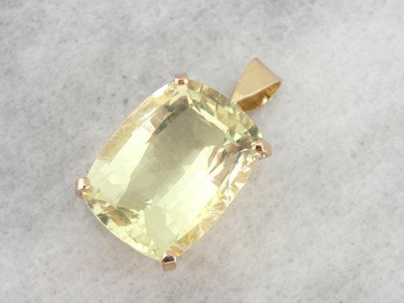 Rare Orthoclase Yellow Feldspar Gold Pendant